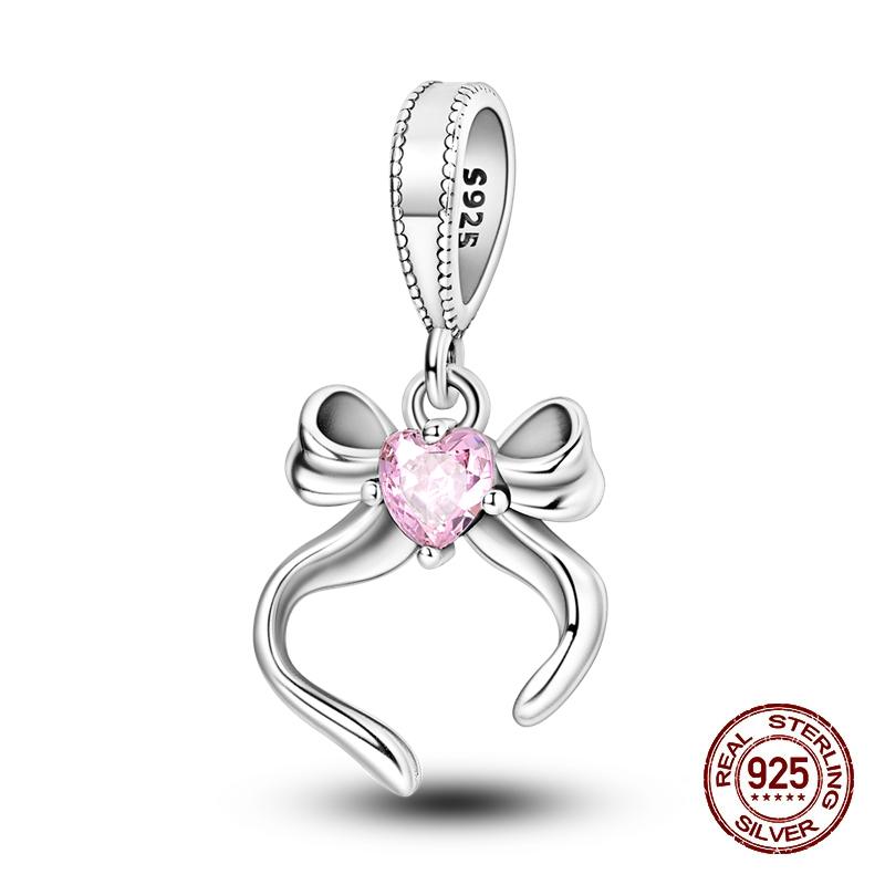 New Copper Pink Cross Bow Girl Heart Pendant Charms Fit 3Mm Original Bracelet Necklace Womens Fine Diy Jewelry Gifts