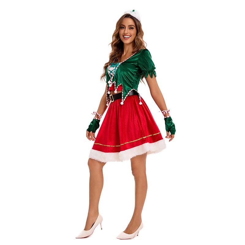 Adult Green Christmas Tree Costume Cosplay Outfit Couple Party Stage Wear