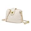 Diamond-shaped Chain Embroidered Thread Hand-held Small Square Bag, Niche Shell Bag, Women's Single-shoulder Crossbody Bag