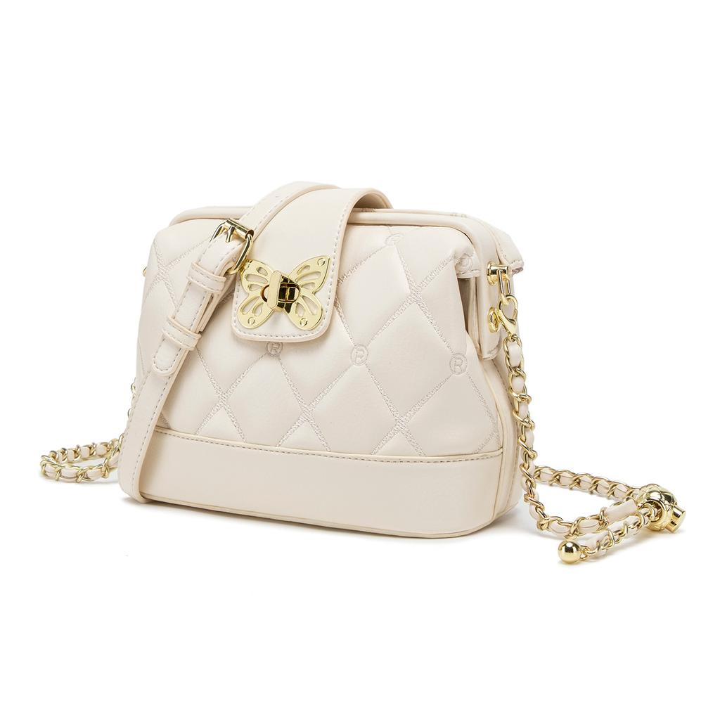 Diamond-shaped Chain Embroidered Thread Hand-held Small Square Bag, Niche Shell Bag, Women's Single-shoulder Crossbody Bag