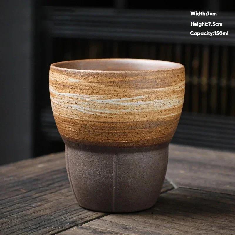 Japanese Ceramic Coffee Cup Pottery Espresso Cups Vintage Kung Fu Tea Cup Office and Household Water Mug Wholesale