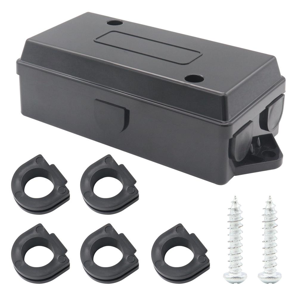 7 Way Electrical Trailer Wire Junction Box Black Fit for RV Camper Connectors