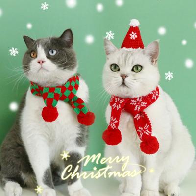 Pet Scarf Hairball Design Knitting Friendly To Skin Fade-Resistant Snowflake Pattern Decorative Yarn Xmas