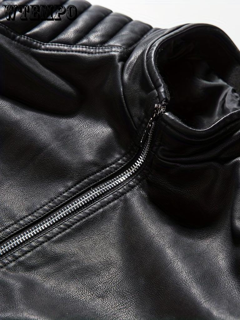 Men's Casual Jacket Stand Collar Motorcycle TOP -  Breathable, Durable Fabric - For Everyday Wear & Outdoor Activities - Ideal Gift for Men