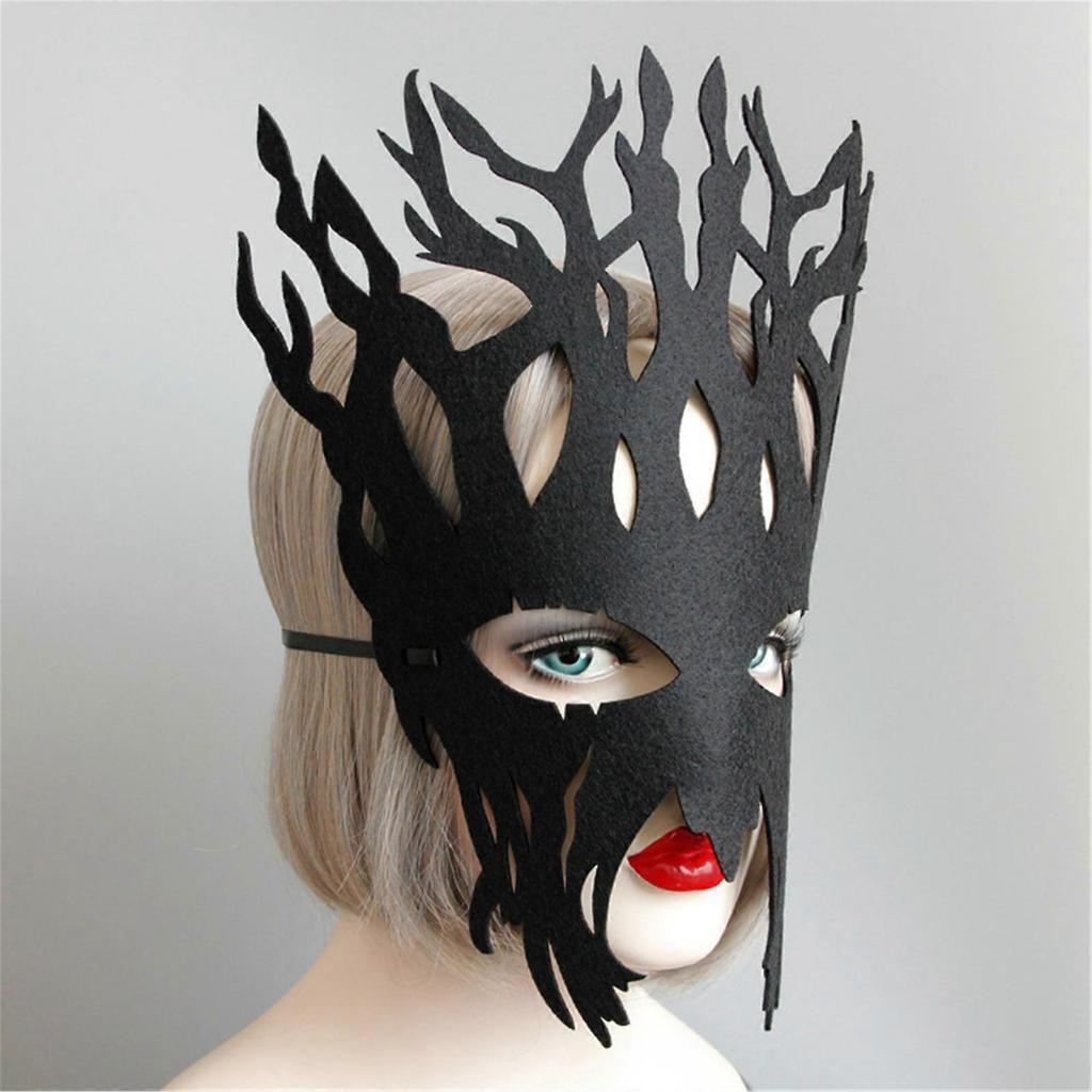 Face Mask Halloween Tree Mask for Kids Women Man Masquerade Party Cosplay Party, Carnivals, Halloween Cosplay Mask Black