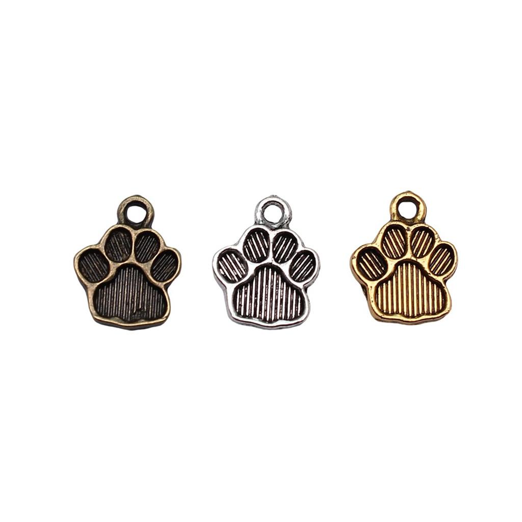 Alloy Dog Paws Charms Bear Paws Pendants For Jewelry Making Dog Themed Accessories