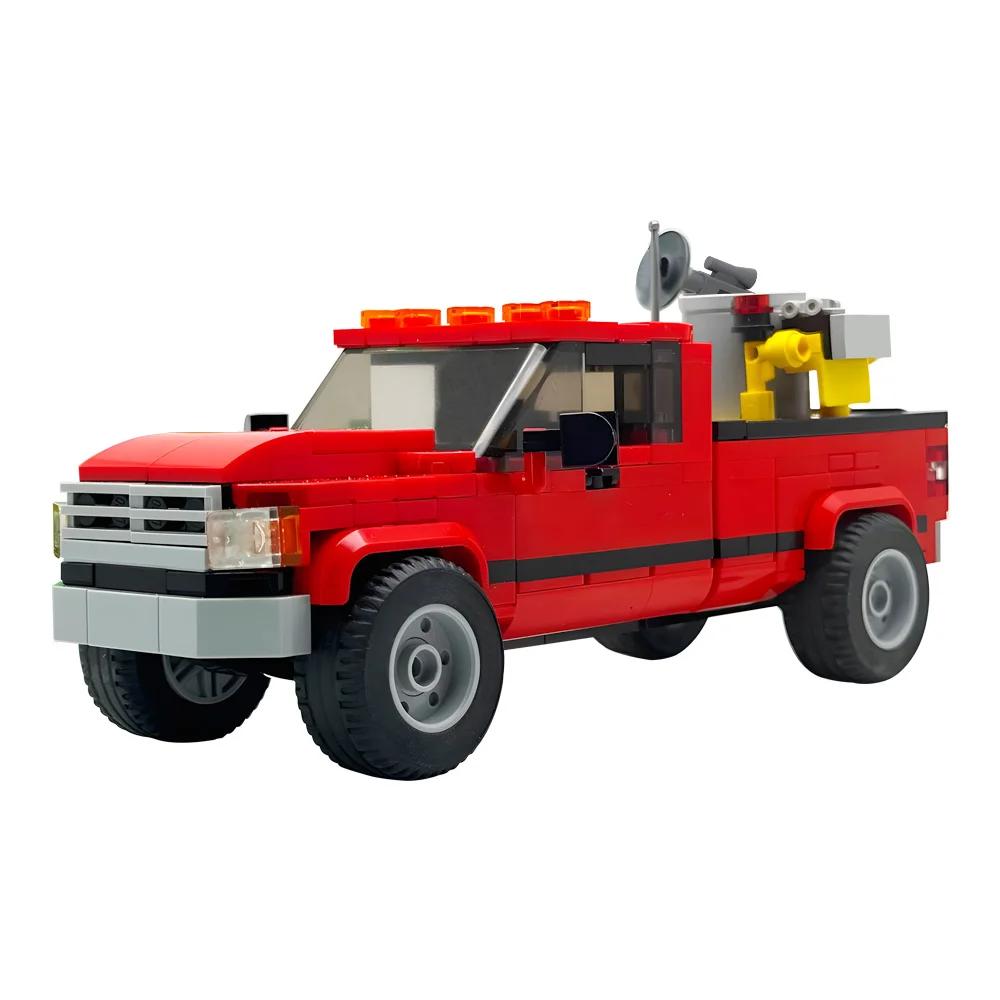 MOC-194366 Bob & Weave Ram from Twister Building Blocks Model Movie Tornado Red Pickup Car Bricks Assembly Toys Kids DIY Gifts