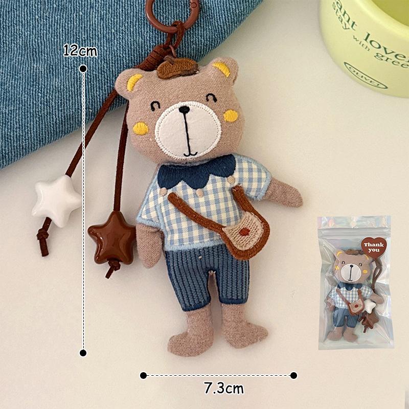 Kreativer Cartoon Stoffpuppen Schlüsselanhänger Niedlicher Frosch Bär Puppe Schlüsselanhänger Taschenanhänger Schöne Hängedekoration Paar Schlüsselhalter Geschenke