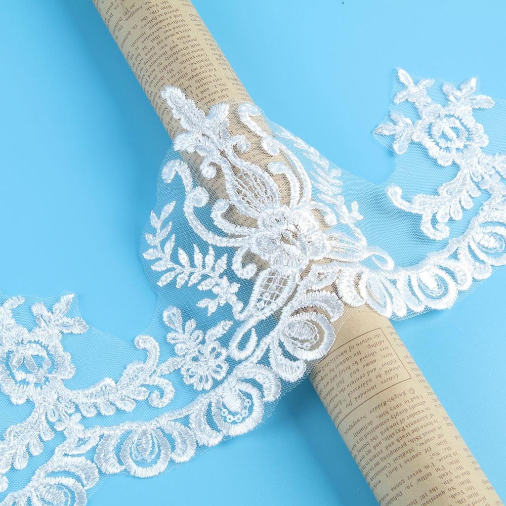 15Cm Transparent Sequins Embroidery Lace Accessories, Barcode Clothing Handmade Lace Clothing Accessories