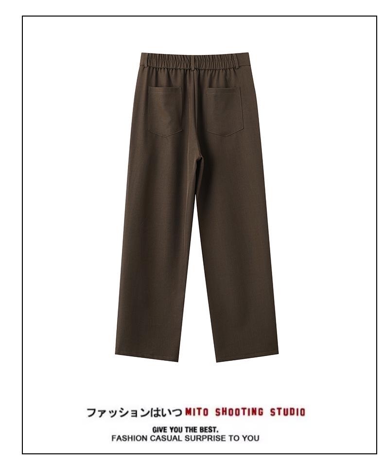 Trendy Men's Slim-Fit Straight or Wide-Leg Trousers - Solid Colors, Spring/Autumn Style