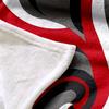 1pc Luxurious Red Gray Black Swirls Flannel Blanket - Ultra Soft, Cozy, and Warm Throw for Couch, Bed, Sofa, Camping, and Travel