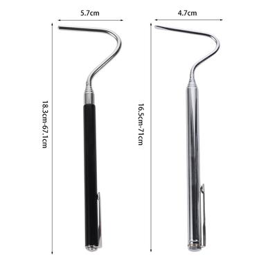 Adjustable Snake Hook Stainless Steel Retractable Reptile Catcher Non Slip Grip Long Handle Reptile Handling Tool Outdoor