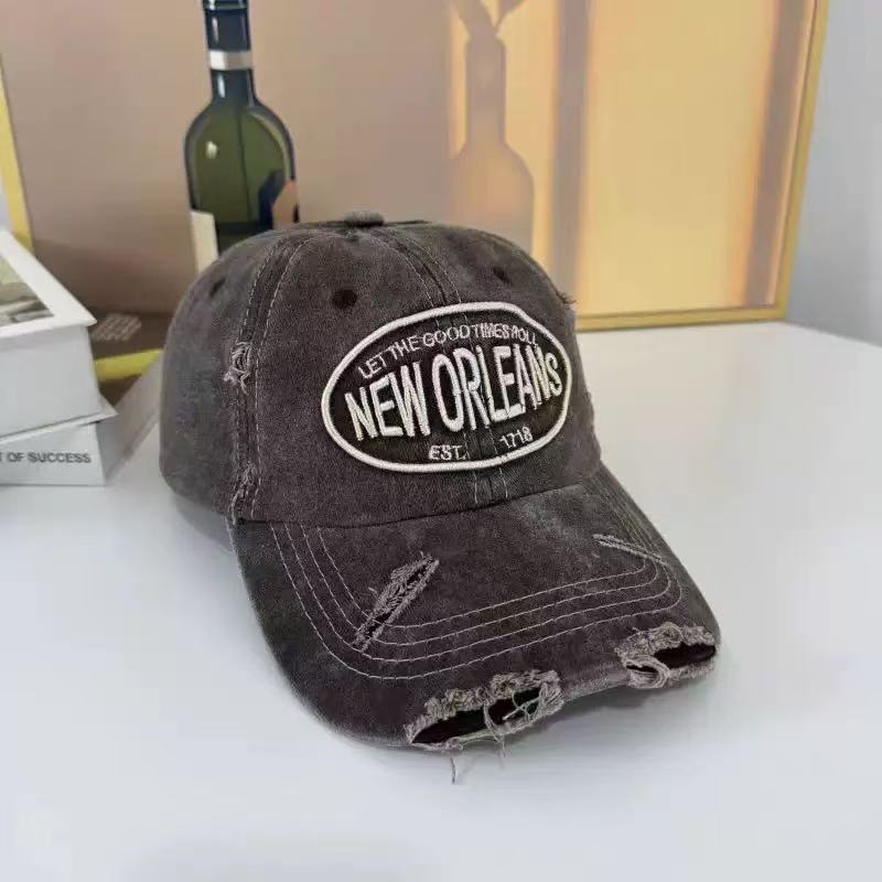 2025 Unisex Washed Cotton Baseball Cap Letter Embroidered Vintage Snapback Hat Men And Women Streetwear Outdoor Sports Hats