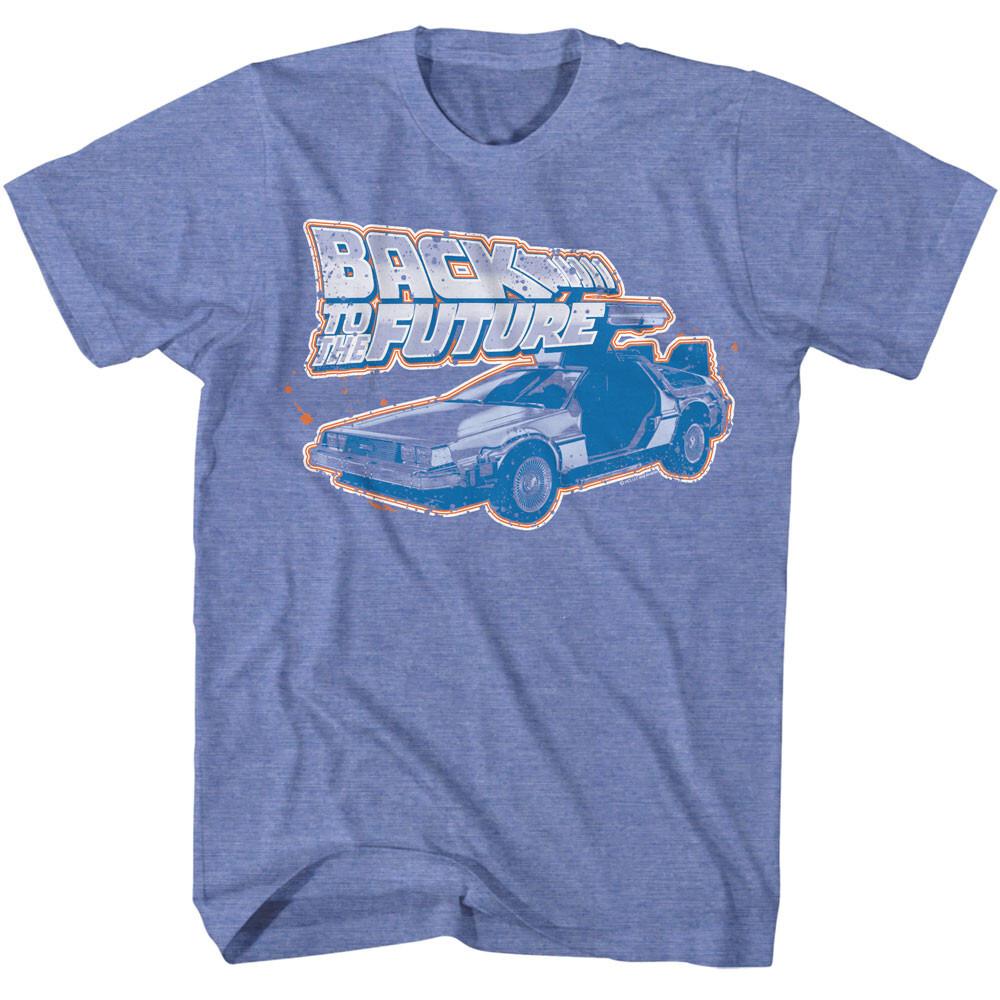 Back To The Future Movie Neon Outline DeLorean Logo Men T Shirt XXL