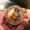 Cute Baby Monkey Challenge Coin Metal Monkey Holding Plush Toy Pocket Token 3D