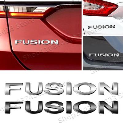 Auto Accessories Letter Emblem 3D Rear Trunk Fender ABS Plastic Silver/Black Badge Decals For Fusion Logo Car Styling