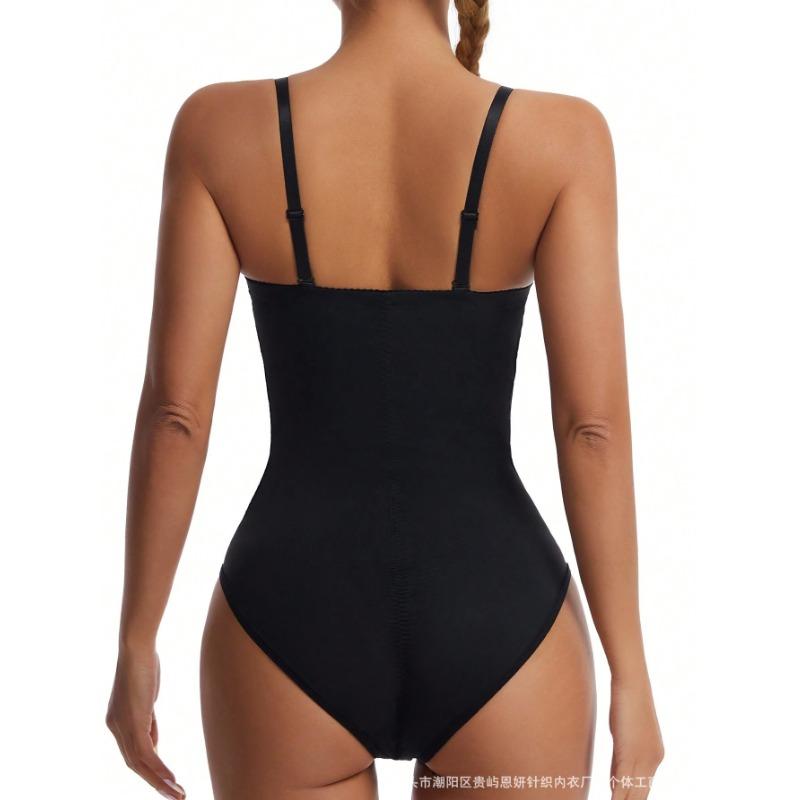 Underwired Push Up Bodysuit Shapewear With Adjustable Straps For Women S чёрный