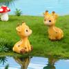 6pcs Mini Resin Giraffe Animal Figurines Cute Cartoon Figurine Micro Landscape Home Decoration Living Room Desktop Ornaments New