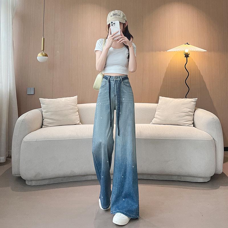 Summer 2025 Women s Wide-Leg Floor-Length Jeans L