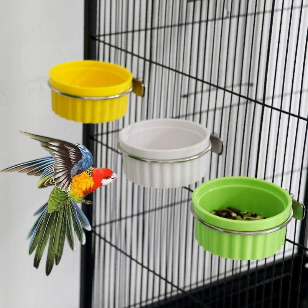 Removable Parrot Food Water Bowl Wall Mount Bird Food Dish  for Parrots Parakeet Cats