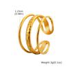 Vnox Aesthetic Geometric Rings For Women,Stainless Steel Smooth Adjustable Open Finger Ring,Elegant Jewelry Wedding Gifts