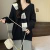 Lazy Chic Collar Sweater Women's Spring and Autumn New Pullover Skinny Knitted Sweater Milk Top