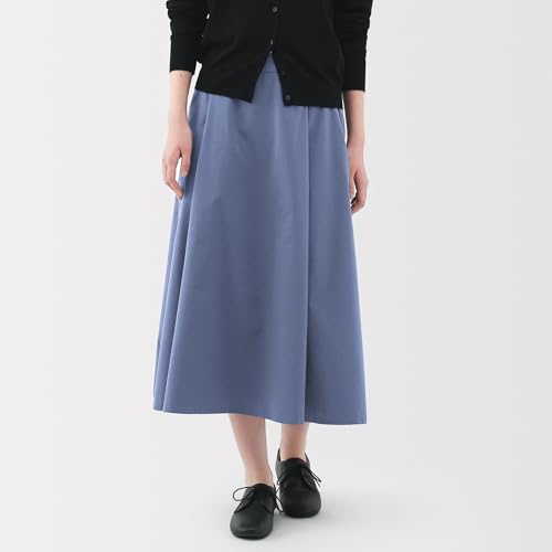 MUJI Women's Quick-Drying Broad Flare Skirt, BE1VAA5S, Smoky Blue, Size S