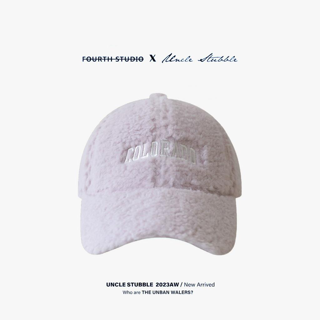 Korean Style Embroidered Letter Baseball Cap for Women with Thick Plush Baseball Cap Warmth and Cold To Show Their Face Adjustable Hat