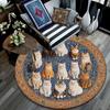 Cats Round Area Rug,Carpet Rug for Living Room Bedroom Sofa Playroom Decor,Non-slip Floor Mat
