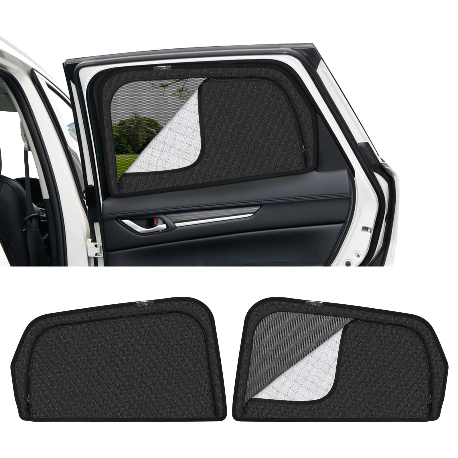 

New Mazda KF Series Sunshade with Magnetic Rear Seat Ventilation and Integrated Car Shade Mesh Curtain Sun UV Light Insect and Ventilation for Rear