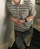 INTEMPOMOOD Glitch Stripe Collar T-Shirt_Ivory
