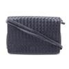 Used BOTTEGA VENETA Intrecciato Shoulder Bag leather Navy Used Women