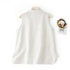 Chinese Vest Women Summer Sleeveless Blouse Retro Buckle Split Linen Shirt Soft