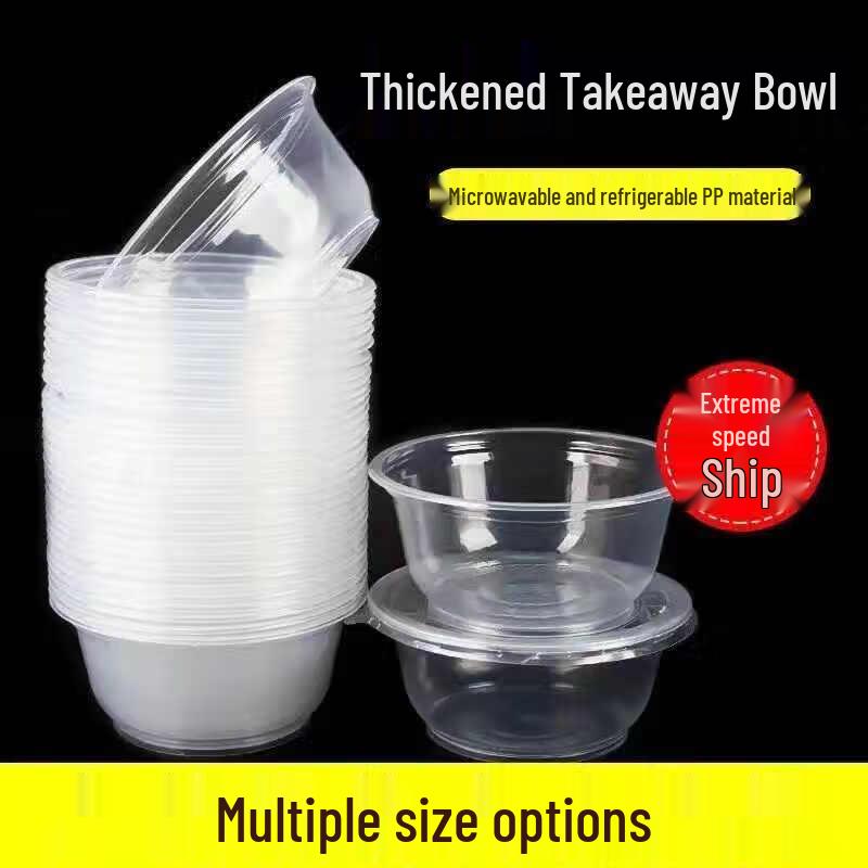 OMINGDY Disposable Plastic Bowl with Lid