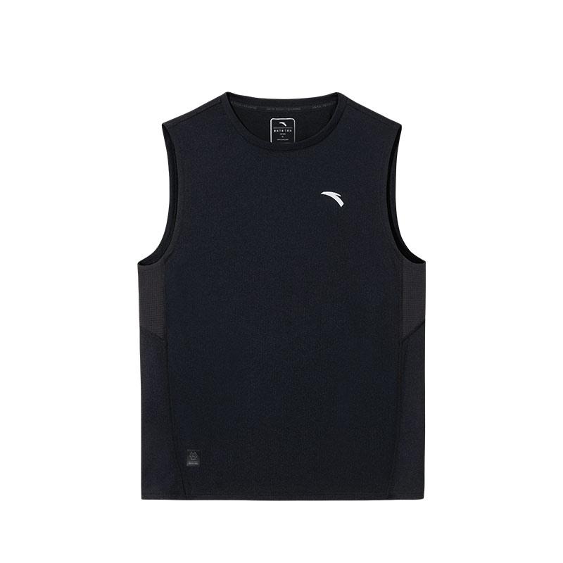 

Anta Training Series Solid Color Round Neck Comfortable Breathable Versatile Casual Vest Men Vests Black 952527123-4
