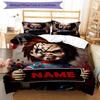 3pcs Custom Name Chucky Bedding Set Duvet Cover Closure Includes 1 Duvet Cover & 2 Pillowcases, Soft and Comfortable for All Seasons.