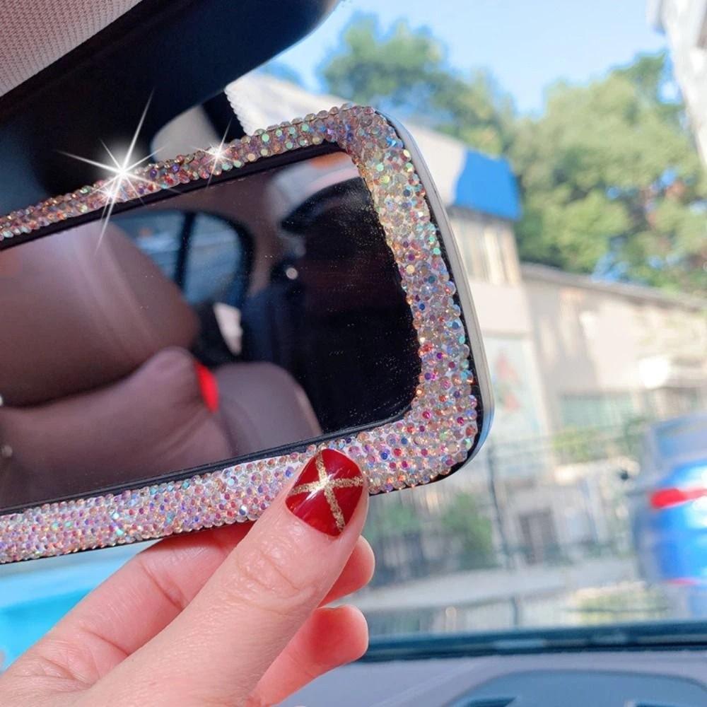 Bling Bling Design Car Rearview Mirror Decor Shiny Crystal Car Styling Accessories Car Interior
