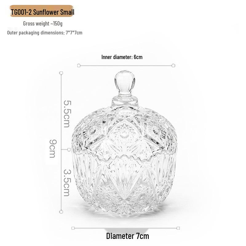 

European Crystal Candy & Jewelry Glass Storage Box with Lid