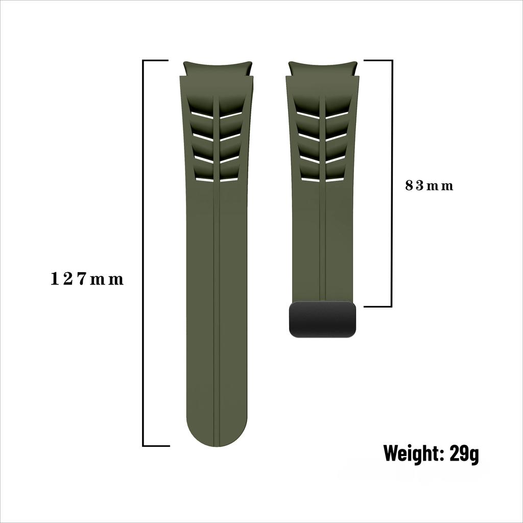 Sport Silikonarmband för Samsung Galaxy Watch 7 6 4 44mm 40mm Magnetiskt Knapparmband för Galaxy Watch 6 Classic 43 47mm watch 5 Pro 45mm Armband