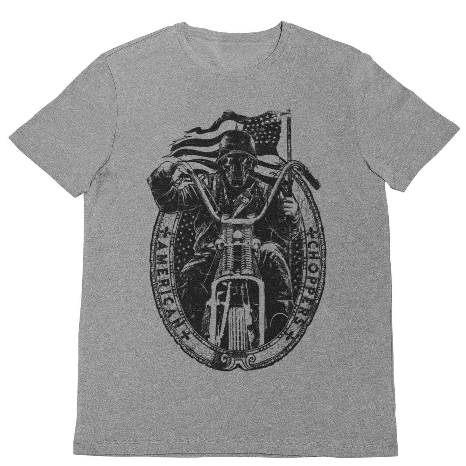 American Choppers Custom Biker T Shirt Motorcycle Skull Classic American Flag XL
