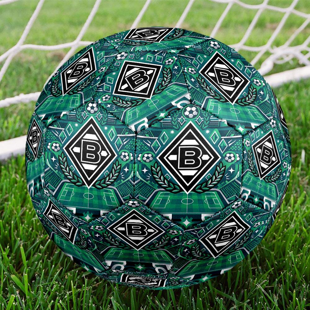 Borussia Monchengladbach Print Size 5 Soccer Ball, Standard Match Football for Sports Game and Team Practice, Ideal Gift for Soccer Fans