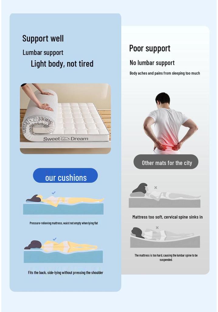 2026 New Milk Silk Latex Memory Foam Mattress for Dormitory Bunk Bed, Non-slip Single Size for Rental Rooms