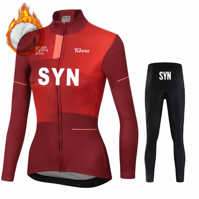 2026 Winter Warm Cycling Clothing Set Women Winter Bicicleta Set Outdoor Thermal Fleece Road Bike Shirt MTB Jersey Bicycle Uniform Ciclismo