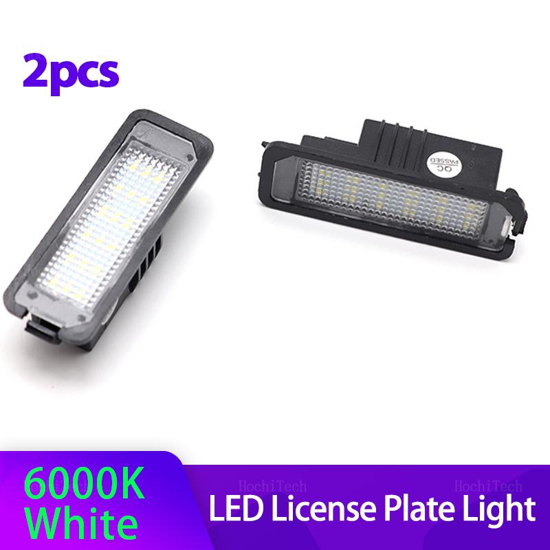 For VW Passat B6 CC Eos Golf 4 5 6 7 MK7 Polo Superb Seat Leon Altea 2x Number License Plate Light Lamp No Error LED 12V 6500k