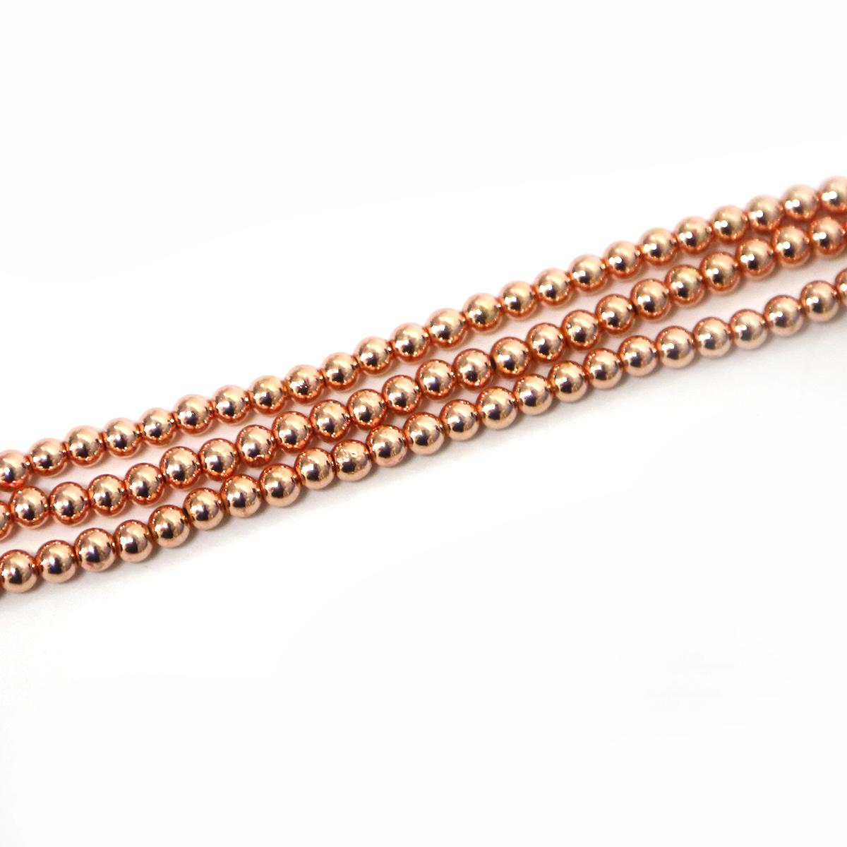 

Гематитовые бусины из натурального камня, свободные бусины для изготовления ювелирных изделий, шариковые браслеты, аксессуары «сделай сам» 4mm 100pcs розового золота