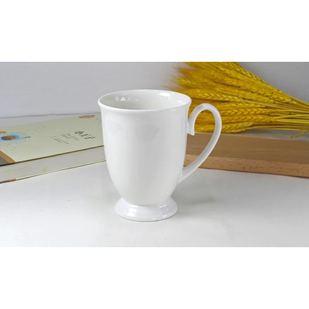 300ML. Plain Whitebone China Coffee Mug, Porcelain Tumbler for Tea, Ceramic Cup Coffee, Taza Cafe Tea Cup Thermo Mug, Couple Mug