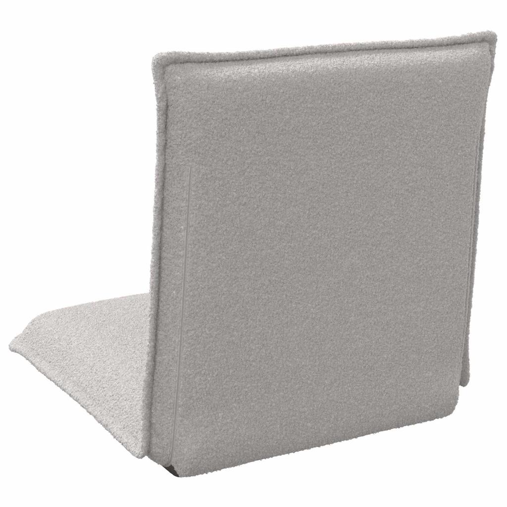Adjustable Floor Chair Light Grey Faux Sheepskin Fabric