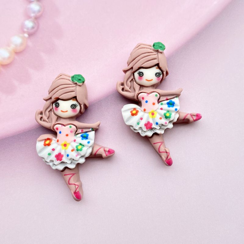 10pcs Resin Mixed Dancing Princess Flat Back Cabochon for Hair Bow Center Scrapbooking