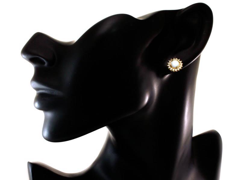 585 Gold Earrings Subtle with Light Opal 3.07 G Modern Design 14k
