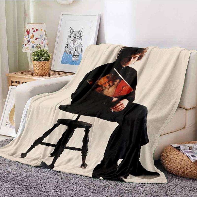 Retro Cool B-Bob Dylan Merchandise Blanket Fleece Home Popular Singer Throw Blanket Cozy Ultra-Soft for Couch Quilt